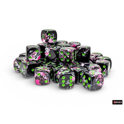Chessex - 12mm d6 Dice Block (36 dados) - Brush Paintball/green