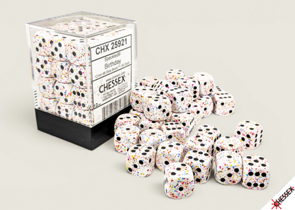 Chessex - 12mm d6 Dice Block (36 dados) - Speckled® Birthday