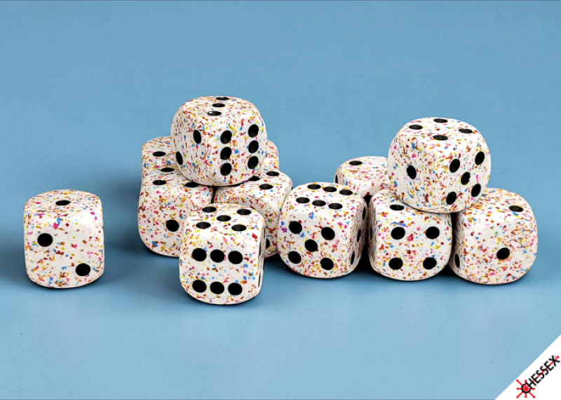 Chessex - 16mm d6 Dice Block (12 dados) - Speckled® Birthday
