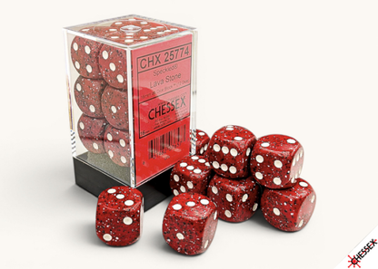 Chessex - 16mm d6 Dice Block (12 dados) - Speckled® Lava Stone