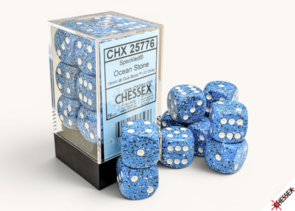 Chessex - 16mm d6 Dice Block (12 dados) - Speckled® Ocean Stone