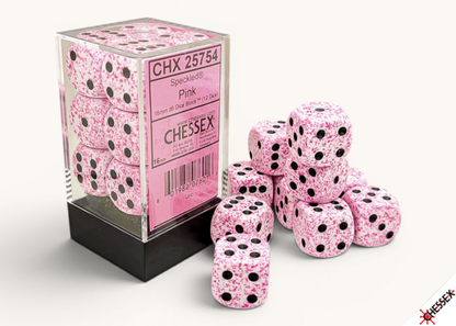 Chessex - 16mm d6 Dice Block (12 dados) - Speckled® Pink
