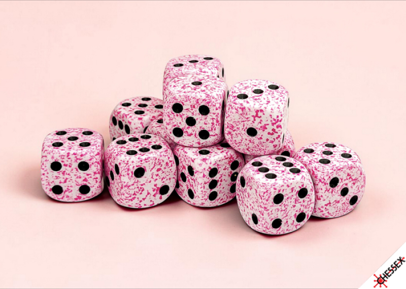 Chessex - 16mm d6 Dice Block (12 dados) - Speckled® Pink