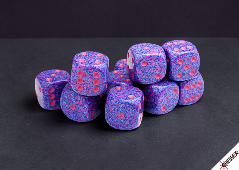Chessex - 16mm d6 Dice Block (12 dados) - Speckled® Purple Passion