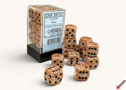 Chessex - 16mm d6 Dice Block (12 dados) - Speckled® Rust