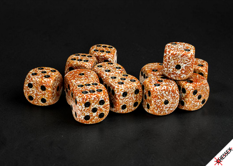 Chessex - 16mm d6 Dice Block (12 dados) - Speckled® Rust