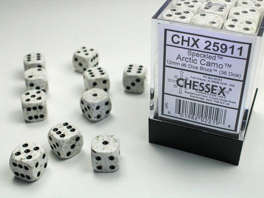 Chessex - 12mm d6 Dice Block (36 dados) - Arctic Camo