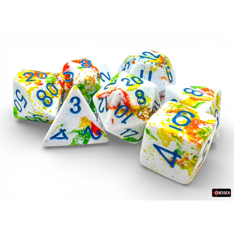 Chessex - Set de 7 dados - Brush Breezy/blue