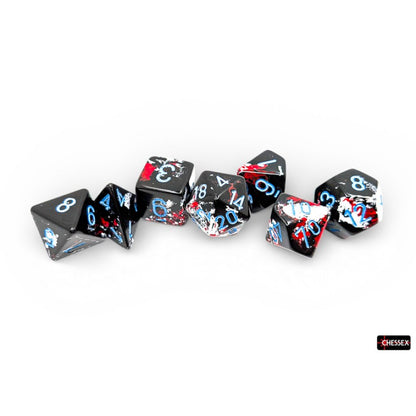 Chessex - Set de 7 dados - Brush Dark Side/blue