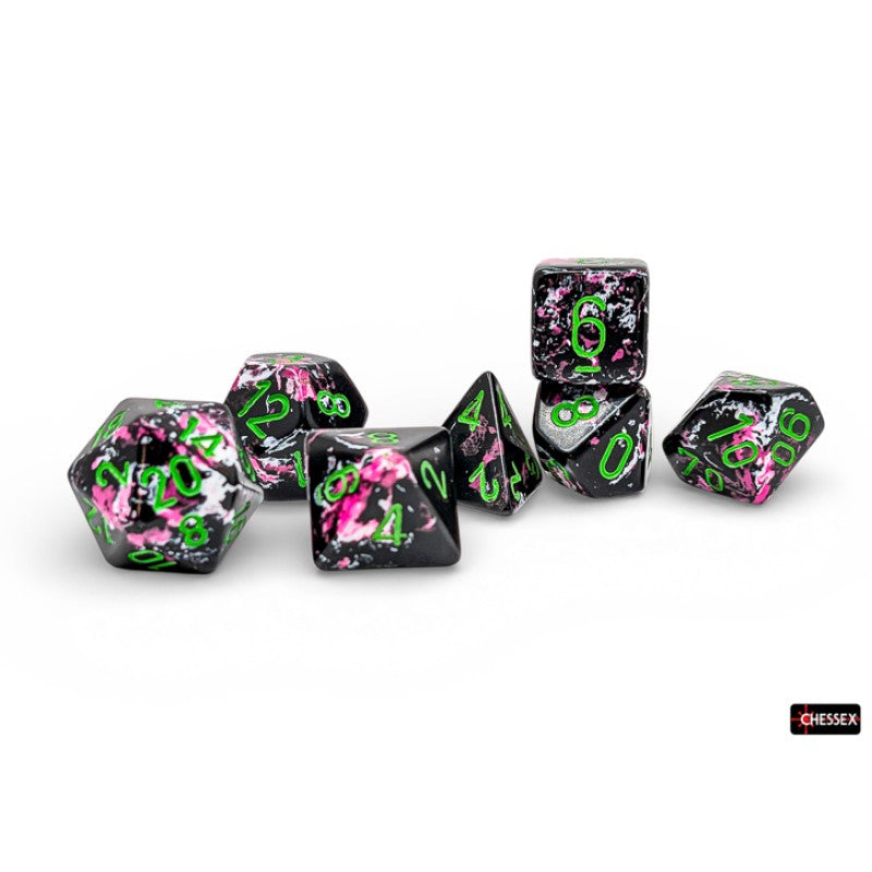 Chessex - Set de 7 dados - Brush Paintball/green