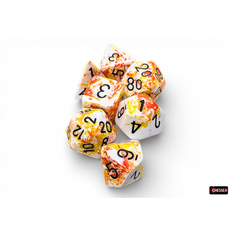 Chessex - Set de 7 dados - Brush Sunrise/black