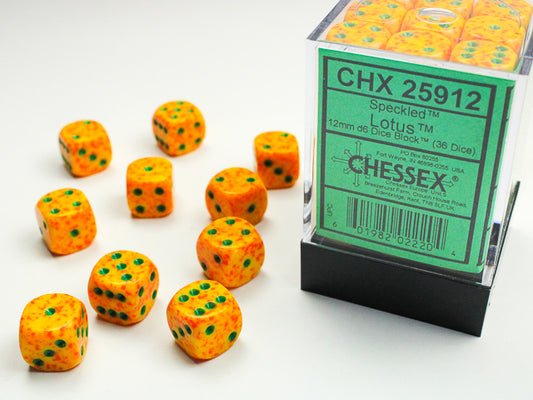 Chessex - 12mm d6 Dice Block (36 dados) - Lotus