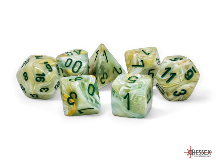 Chessex - Marble Mega-hedral Green/dark green 7-Die Set