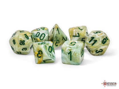 Chessex - Marble Mega-hedral Green/dark green 7-Die Set