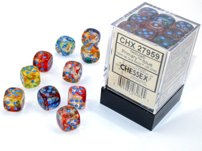 Chessex - 12mm d6 Dice Block (36 dados) - Primary/blue