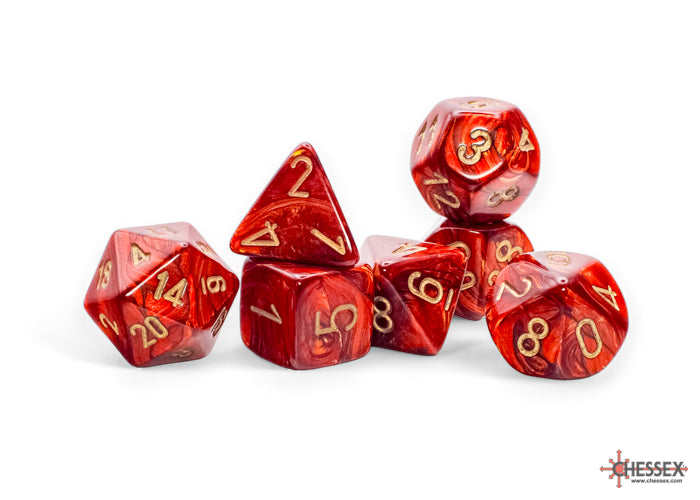 Chessex - Scarab Mega-hedral Scarlet/gold 7-Die Set