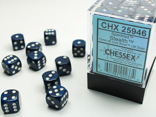Chessex - 12mm d6 Dice Block (36 dados) - Stealth