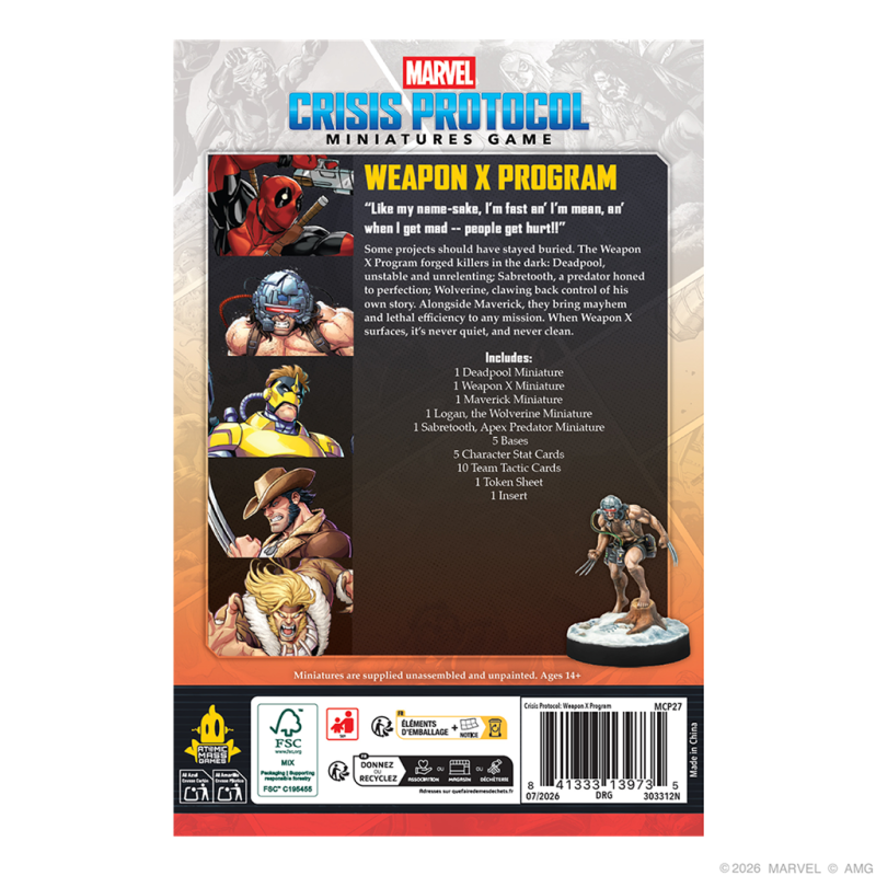 [PREPEDIDO] Crisis Protocol - Weapon X Affiliation Pack