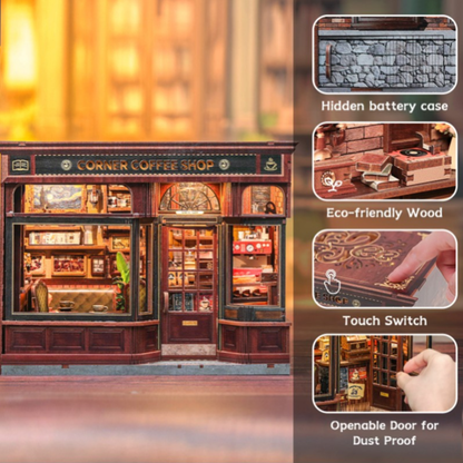 DIY Miniature House - City Walk - Corner Coffee Shop