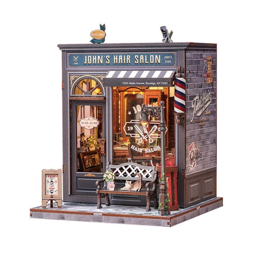 DIY Miniature House - City Walk - John's Hair Salon