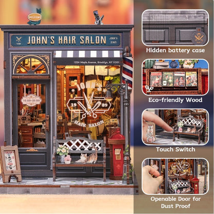 DIY Miniature House - City Walk - John's Hair Salon