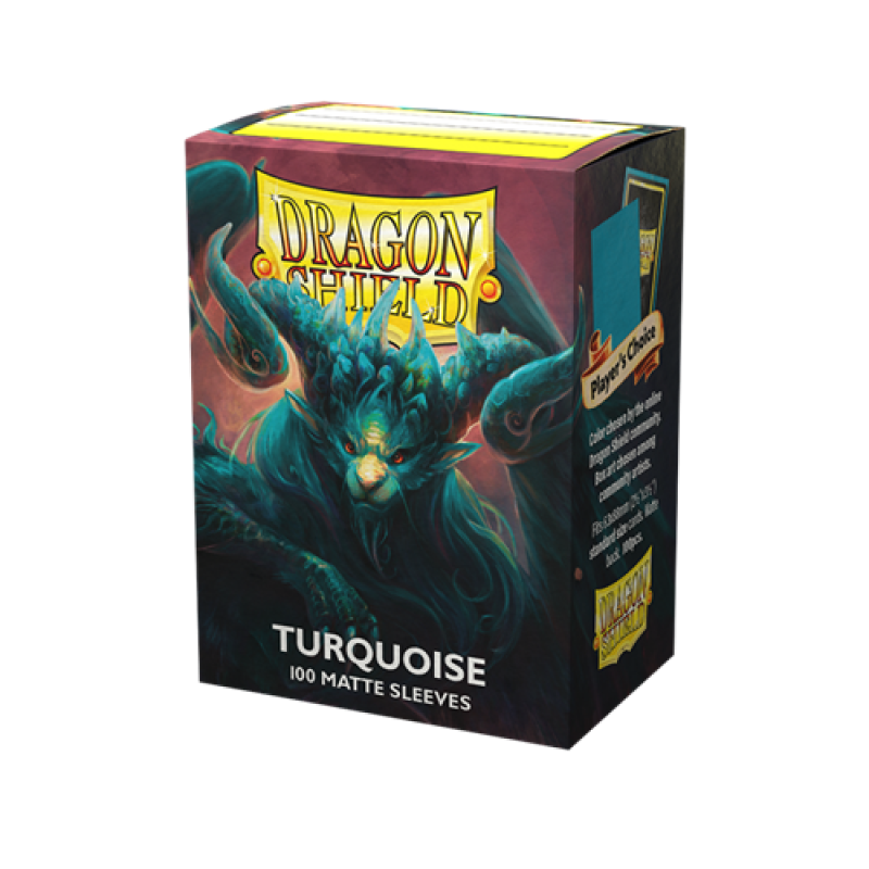 Dragon Shield - Standard Sleeves - Players' Choice Matte Turquoise (100 Sleeves)