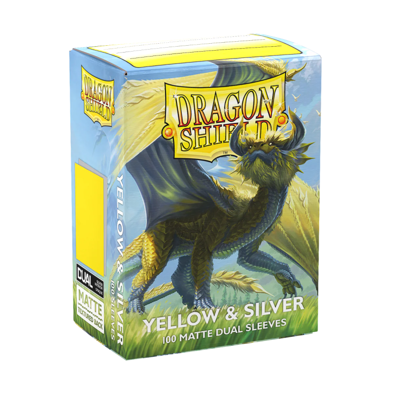 Dragon Shield - Standard Sleeves - Dual Matte Yellow & Silver (100 Sleeves)