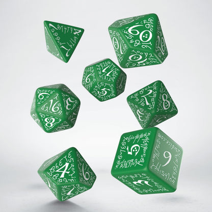 Elvish Green & White Dice Set