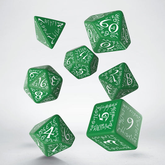 Elvish Green & White Dice Set