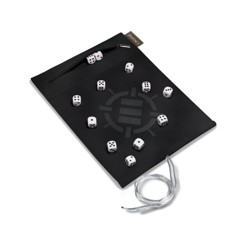 Enhance - Roll on a Scroll Dice Rolling Mat & 12pc 6 Sided Dice Set