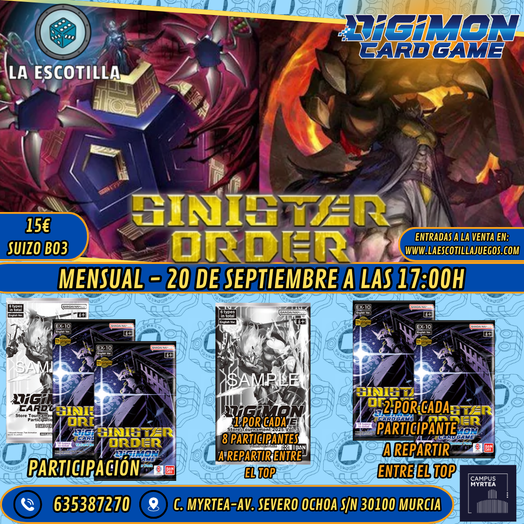 [EVENTO] Digimon TCG - Mensual EX10 Sinister Order - 20 de Septiembre a las 17:00h