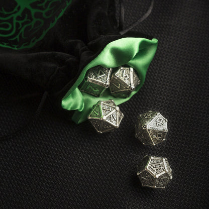 Forest Black & green Velour Dice Bag