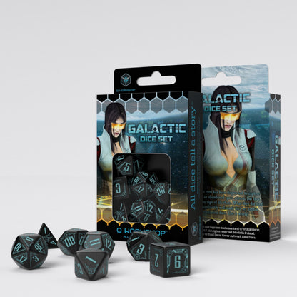 Galactic Black & blue Dice Set