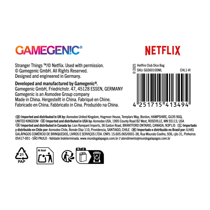 Gamegenic - Stranger Things - Hellfire Club Dice Bag