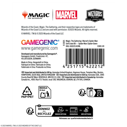 Gamegenic - Magic: The Gathering - Soft Crate 80+ - Spider-Man/Spider-Gwen