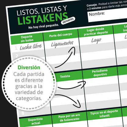 Listos, Listas y Listakens - Deportes