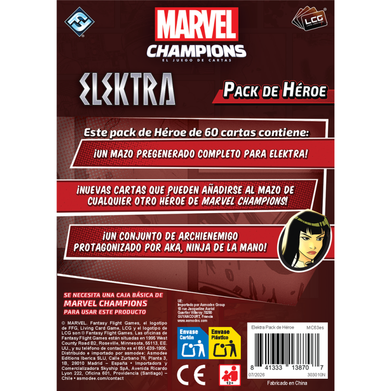 [PREPEDIDO] Marvel Champions: Elektra - Pack de Héroe