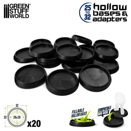 Peanas de plástico con hueco 32mm / Adaptador peana 25 a 32mm