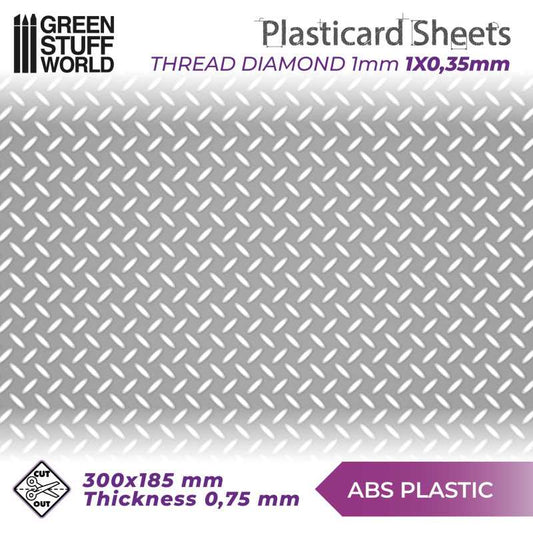 Plancha Plasticard DIAMANTE 1 mm - tamaño A4