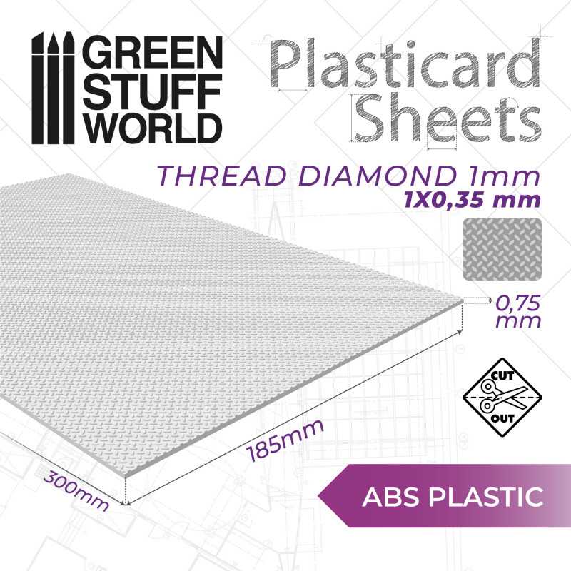 Plancha Plasticard DIAMANTE 1 mm - tamaño A4