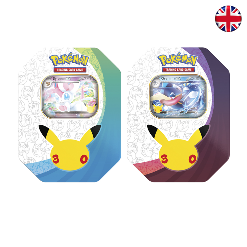 Pokémon TCG - 30th Celebration - Sylveon ex Tin / Greninja ex Tin (Inglés)
