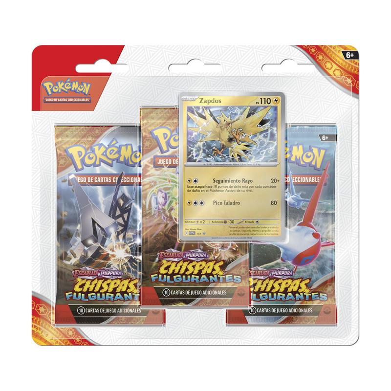 Pokémon TCG - Chispas Fulgurantes Blister de 3 Sobres  (Español)