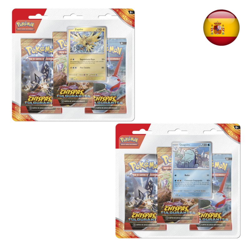 Pokémon TCG - Chispas Fulgurantes Blister de 3 Sobres  (Español)