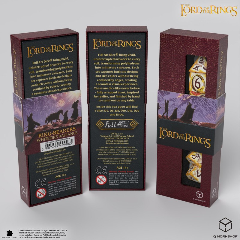 The Lord of the Rings: Ring-bearers – Full Art Dice® Set - Whitefire Radiance