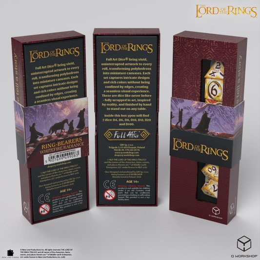 The Lord of the Rings: Ring-bearers – Full Art Dice® Set - Whitefire Radiance