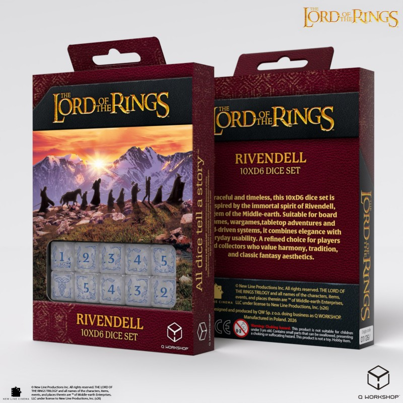The Lord of the Rings: Rivendell 10xD6 Dice Set - Stone