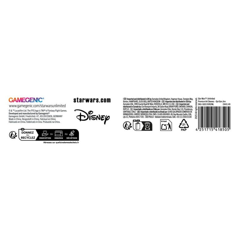 [PREPEDIDO] Gamegenic - Star Wars Unlimited - Art Sleeves Qui-Gon Jinn