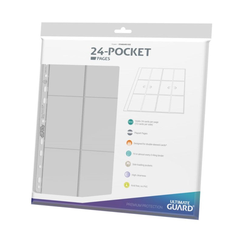 Ultimate Guard 24-Pocket QuadRow Pages Side-Loading Transparente (10 hojas)