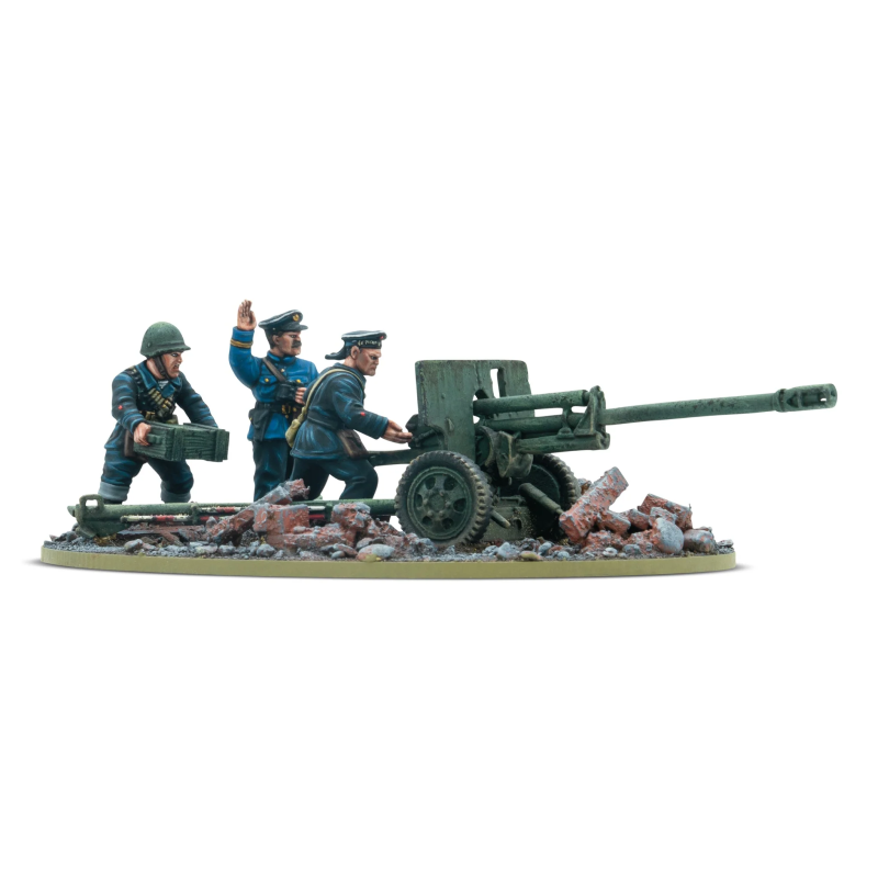 ZiS-3 DIvisional Gun with Soviet Naval Brigade Crew