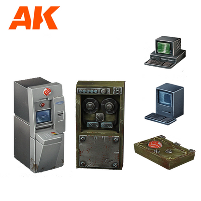 BANK EQUIPMENT- SCENOGRAPHY WARGAME SET – 100% POLYURETHANE RESIN COMPATIBLE WITH 30-35MM SCALE